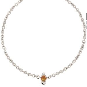 Justine Clenquet Silver and Orange Nate Choker. Never worn